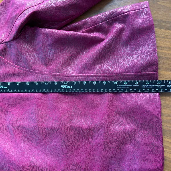 Vintage Kim Rogers Jacket 12P Red Wine Merlot Faux Leather Snakeskin Whimsygoth - Image 6