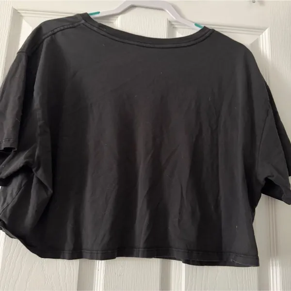 Coca Cola Womens XL Cropped Graphic T Shirt Black Retro Logo Tee - Image 3