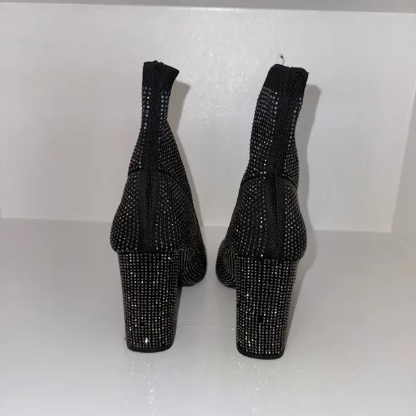 Sparkly Ankle Boots Black Size 6.5 - Image 4