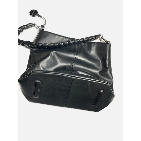 Steve Madden Hobo Bag Womens‎ Large Black Pleated Braided Handle Shoulder Tote - Image 4
