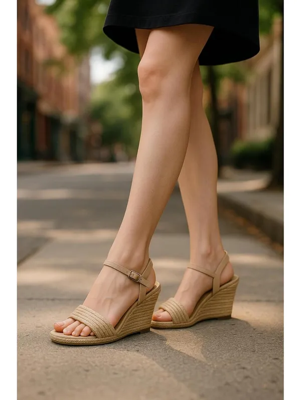 Joie Women's 8.5 Square Toe Wedge Block Heel Sandals - Image 2