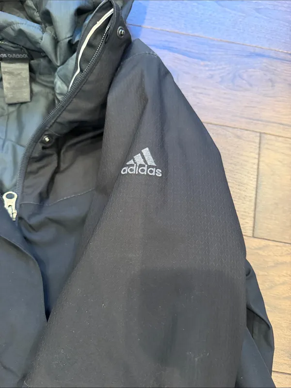 adidas Black Climaproof Hooded Parka Coat Size Medium - C11-679 - Image 7