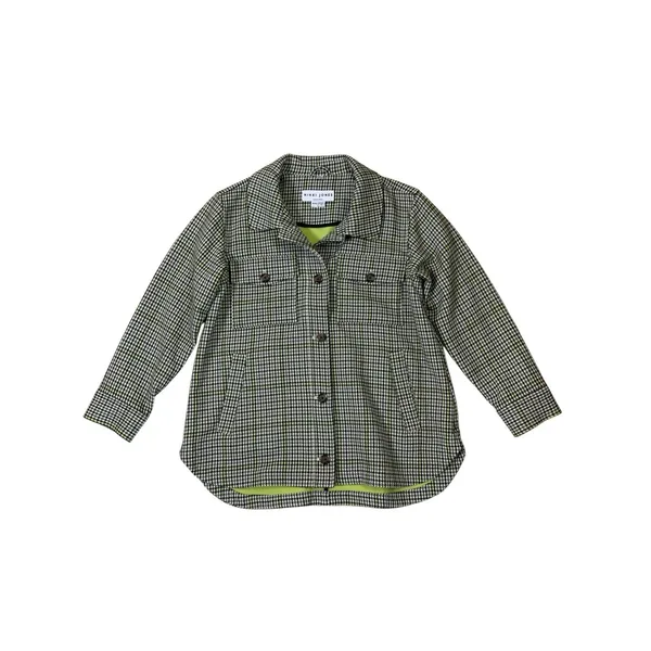 Nikki Jones Montreal Green Houndstooth Button Front‎ Jacket Womens Medium - Image 2