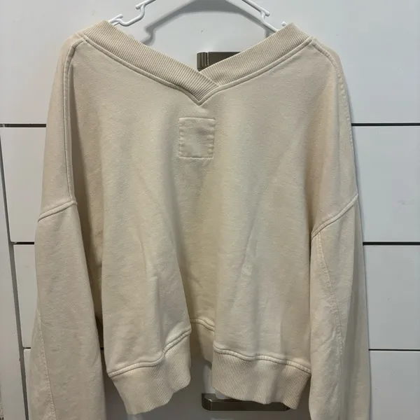 Aerie House Party Sweatshirt Cream - Image 3
