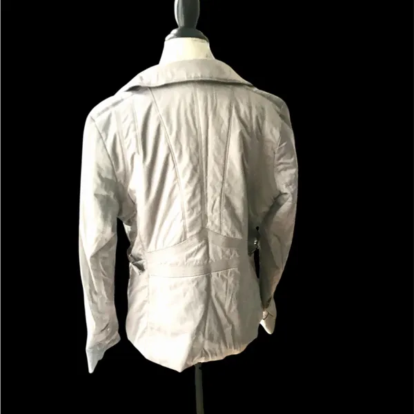 Mossimo Gray Silver Satin Like Quilted Puffer Jacket Coat Sz XL - Image 3