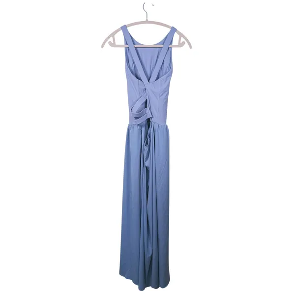 Halara Breezeful A-Line Sleeveless Maxi Dress L Blue Cross Back Casual Travel - Image 4