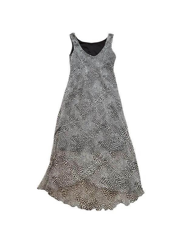 Believe Brown Cream Polka Dot Bias Cut Midi Dress Sleeveless Feminine Party - Image 6