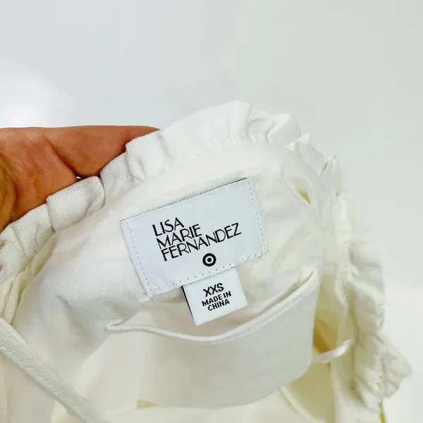 Lisa‎ Marie Fernandez x Target White Ric Rac Linen Mini Dress Size XXS - Image 8