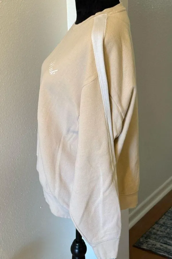 PINK Victoria’s Secret “Ivy” Fleece Tan/ Beige Sweatshirt - Image 2
