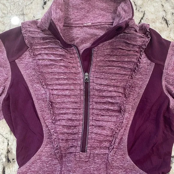 Lululemon Run Your Heart Out Pullover Quarter Zip in Heathered‎ Plum - Image 9
