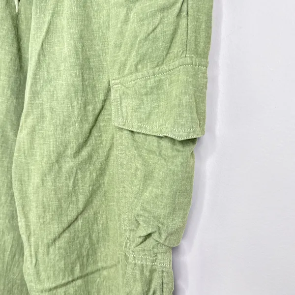 Aerie Women's Small Paperbag Linen Blend Cargo Joggers Green Pull-On Summer‎ - Image 3