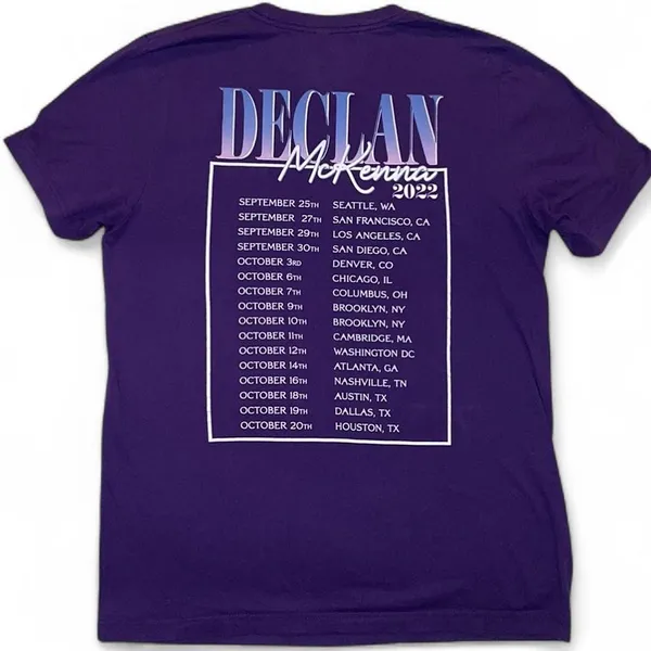 Bella Canvas Declan McKenna 2022 Purple Concert T-shirt Size L Band Tee Graphic Tour Dates - Image 3