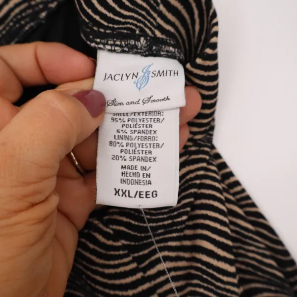 Jaclyn Smith Skirt Set Womens XXL Easy Separates Tan Black Abstract Wave NEW - Image 8