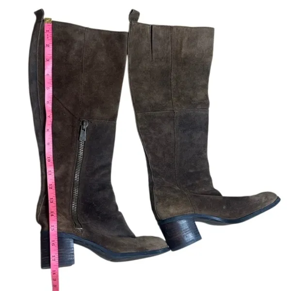Nine West Knee High Brown Suede Almond Toe Boots size 7 nwolette - Image 2
