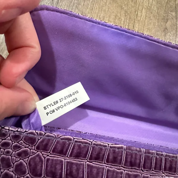 Bonita Bags Purple Snakeskin Purse - Image 4