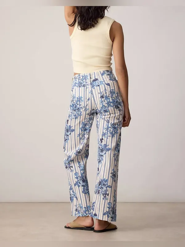 NWT Anthropologie Maeve The Colette High-Rise Wide-Leg Jeans- Floral Stripe - 25 - Image 7