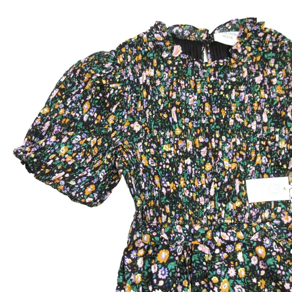 NWT Tuckernuck Hyacinth House Samantha in Black Floral Cotton Smocked Dress L - Image 4