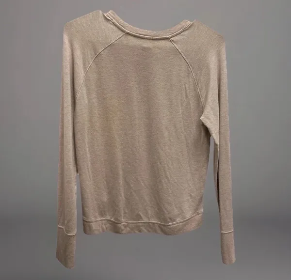 Athleta Sweatshirt Crew Neck Long Sleeve Casual Sweater Athleisure XS Tan - Image 2