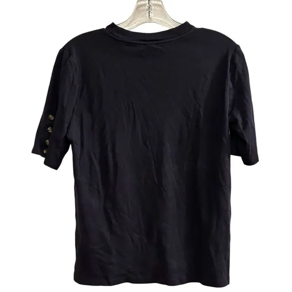 Ann Taylor‎ Women's Blue Mock Neck Short Sleeve T-Shirt M - Image 5