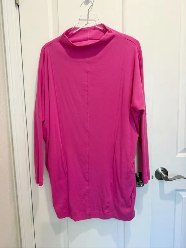 ANTHROPOLOGIE DAILY PRACTICE Long Sleeve Mock Neck Mini Dress Pink - Image 3