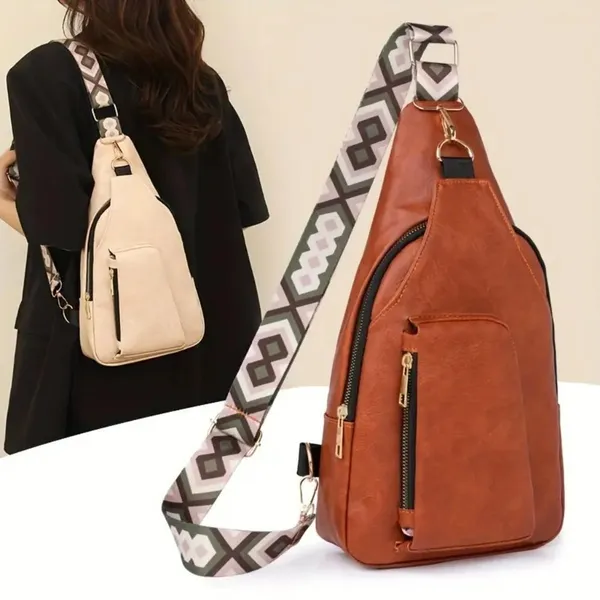 Vintage Bohemian Crossbody Bag - Beige - Image 3