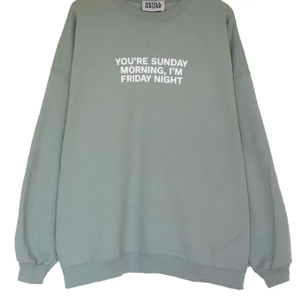 skull house designs sunday morning crewneck - Image 2