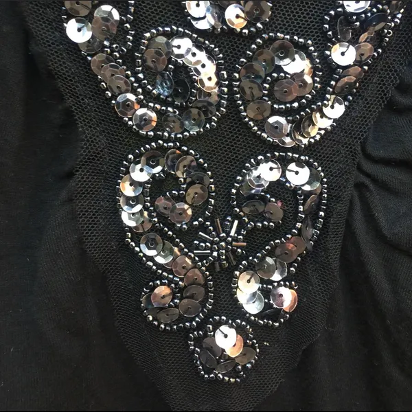 💜CLEARANCE💜 Long black tank with silver sequins Size XS - Image 4