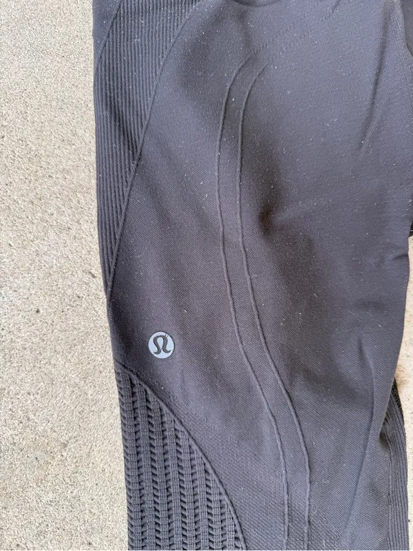Lululemon High Rise Crop Leggings Mesh Panel Athletic Yoga Pants Women’s 8 - Image 2