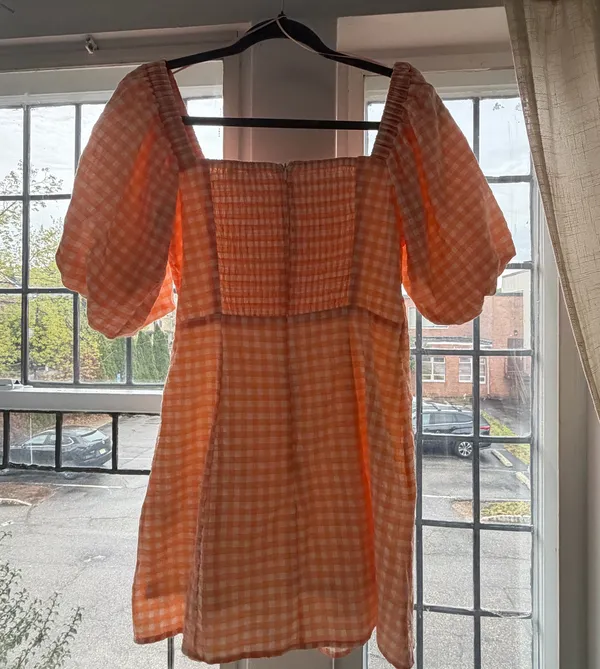 Boutique Orange gingham mini dress - Image 3