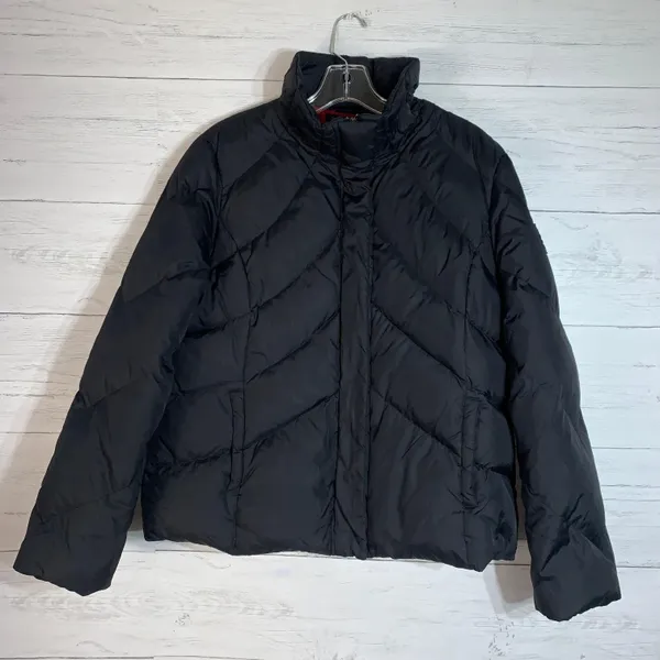 Womens down feather black puffer jacket XL juniors or M reg. - Image 7