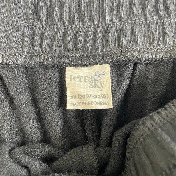 Terra & Sky women's black pull on pocket stretch casual loungewear‎ shorts 2X - Image 6
