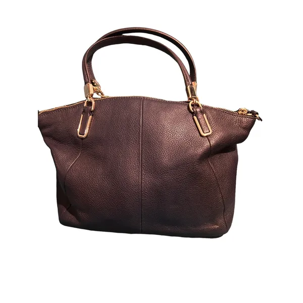 Coach Mini Kelsey Pebbled Leather Satchel Midnight Blue - Image 5