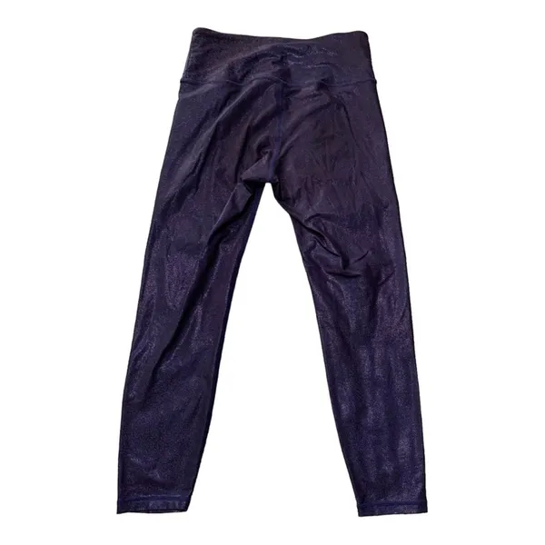 Zyia active blue metallic womens medium 8 10 crop leggings sparkle glitter gym l - Image 2