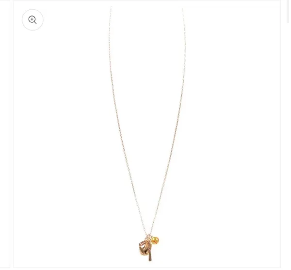 Softball Charm Pendant Necklace Gold - Image 3