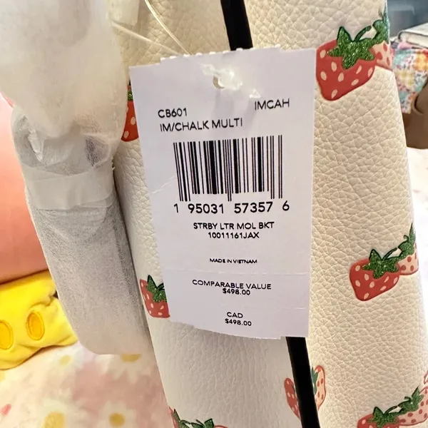 NWT Coach Mollie Bucket Bag in strawberry print cb601 - Image 6