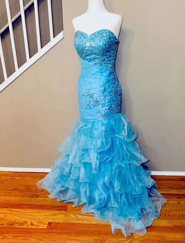 Prom dress sz 4 Blue - Image 5