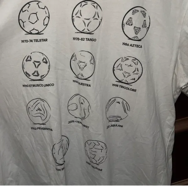 Adidas White Graphic Soccer Ball Tee - Size XL - Image 5