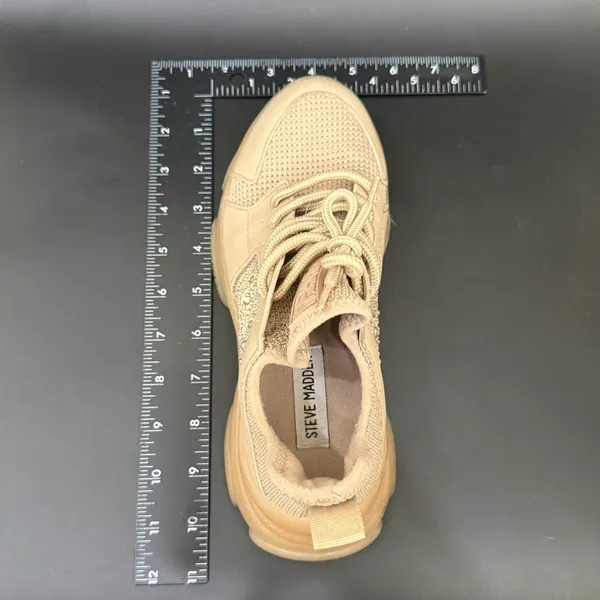 STEVE MADDEN Vance Beige Knit Upper Rhinestones Chunky Dad Sneakers Size 6.5M - Image 11