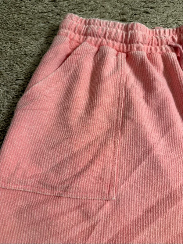 Maurices Pink Coral Corded Ribbed High Rise 5” Drawstring Short - size 1x - Image 2