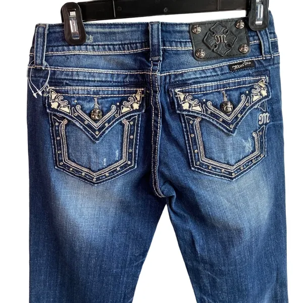 Miss Me Jeans Women's Size 26 Skinny style Denim Embellished‎ flap Pockets - Image 8