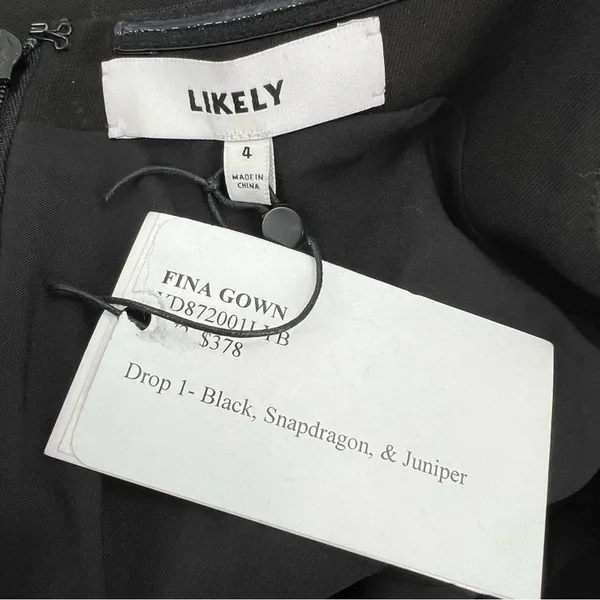 NWT Likely Fina‎ Gown Black sz 4 - Image 6