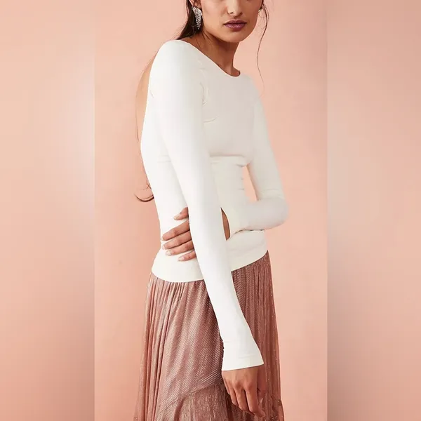 Free People NWOT Intimately FP Low-Back Seamless Long Sleeve - Image 2