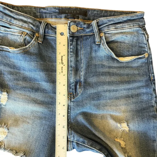 Risen Jeans Straight Distressed Ankle Women’s Jeans Size 30/11 - Image 11