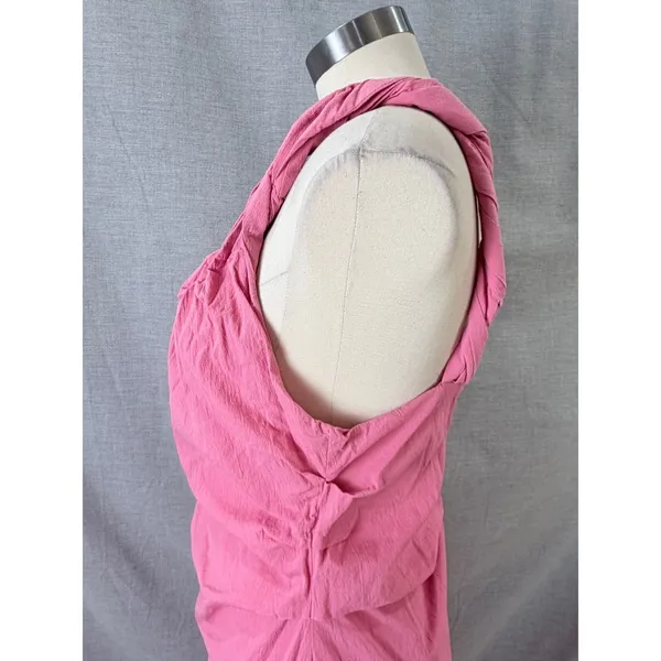 Zara Pink Square Neck Midi Dress Ruched Twisted Straps‎ XL - Image 6