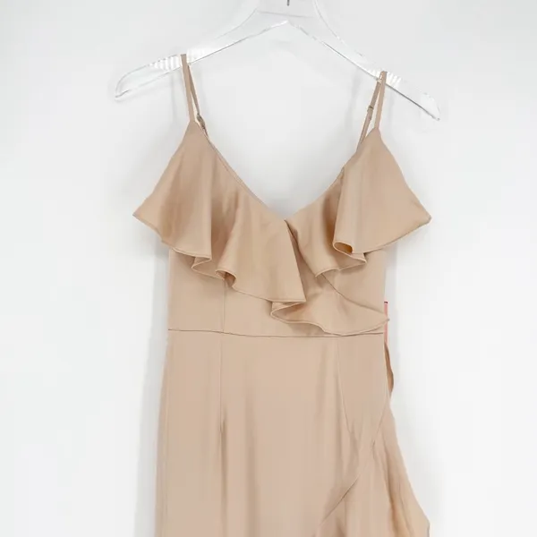 NWT VOW'D Rowan Satin‎ Ruffle Bridesmaid Dress Women's Size 2 Pink - Image 4