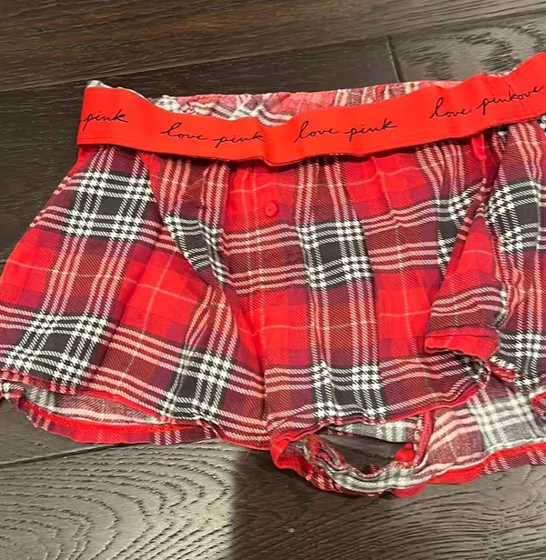 Pink Red Plaid Boxy Pajama Shorts - Image 4