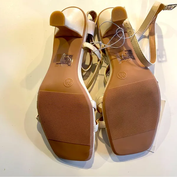 A New Day Women's Irene Tan and Cream Strappy Heeled Sandals size 9.5 - Image 6