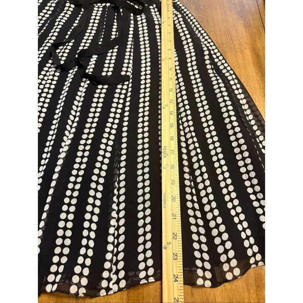 Uniform John Paul Richard Polka Dot Crepe Skirt 100% Silk Womens Size 10 - Image 7