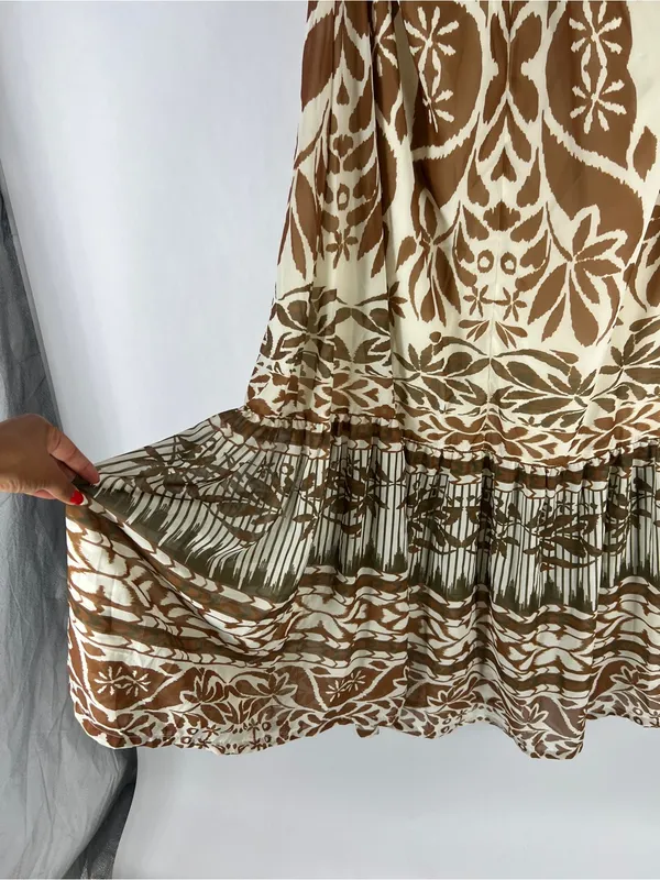 Anthropologie Vineet Bahl Boho Printed Halter‎ Maxi Dress Size M - Image 5