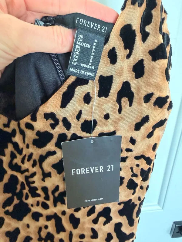 Forever 21 Leopard Print Velvet Burnout Mini Slip Dress - Image 4